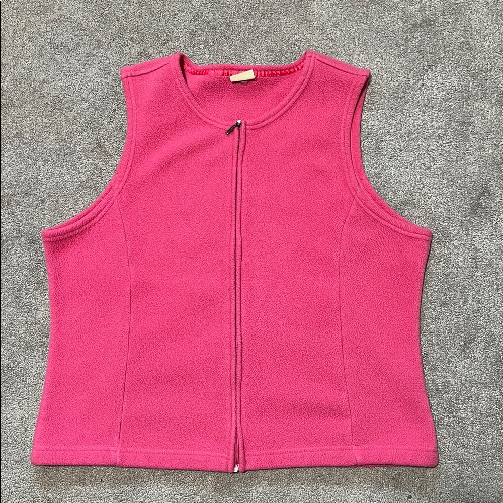 L.L Bean Fleece Vest Pink Polartec